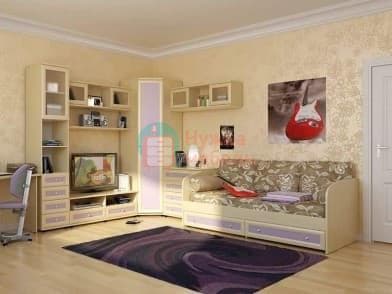 Детская мебель с кроватью столом и секцией ТВ Комплект №1